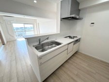 対面式システムキッチン・食器洗い乾燥機と浄水器付