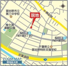 現地案内図（住所ナビ：習志野市袖ケ浦４-11-11）